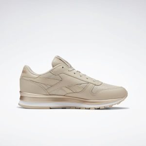 Reebok Classic Leather Turnschuhe Damen - Beige/Rosa Gold/Weiß - DE 163-YKT